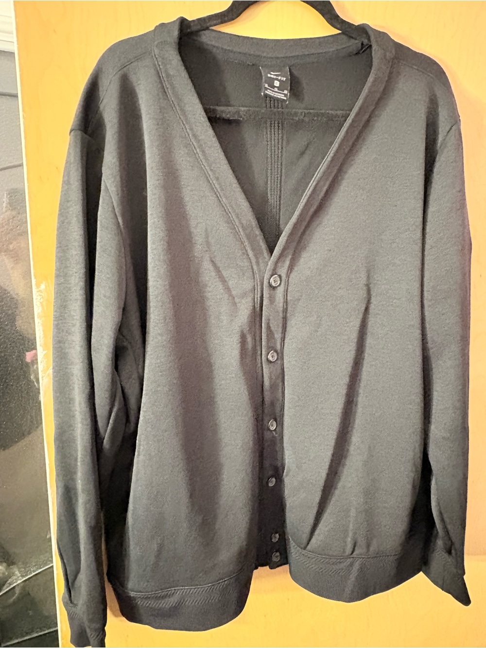 Black V-Neck Button Cardigan Sweater